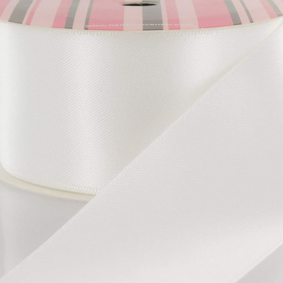 2.25" White Double Face Satin Ribbon 3 yard Reel