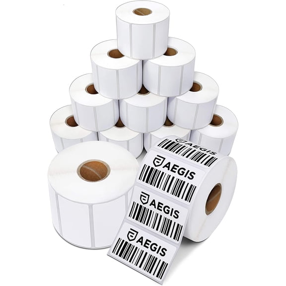 2.25" X 1.25" Direct Thermal Labels (12000 Count, 12 Rolls) - UPC Barcode Stickers, Shipping Labels, FNSKU SKU Stickers - Compatible with Zebra and Printers