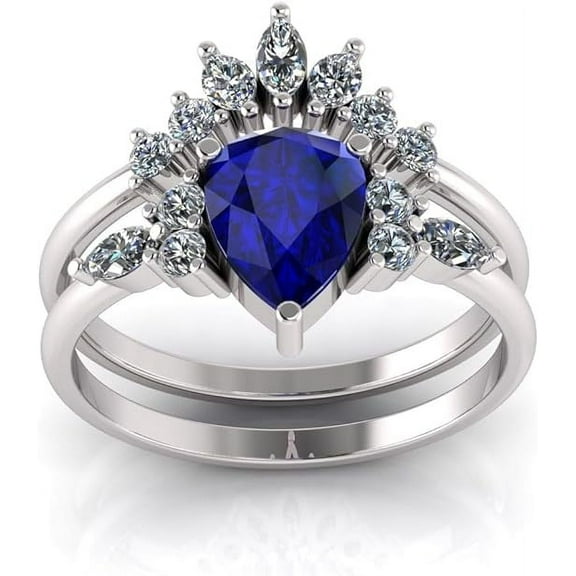 2.25 ct Blue Sapphire Gemstone Ring for Women 925 Sterling Silver Ring for Women Promise Ring - 8