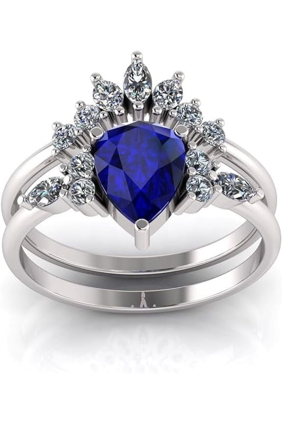 2.25 ct Blue Sapphire Gemstone Ring for Women 925 Sterling Silver Ring for Women Promise Ring - 8