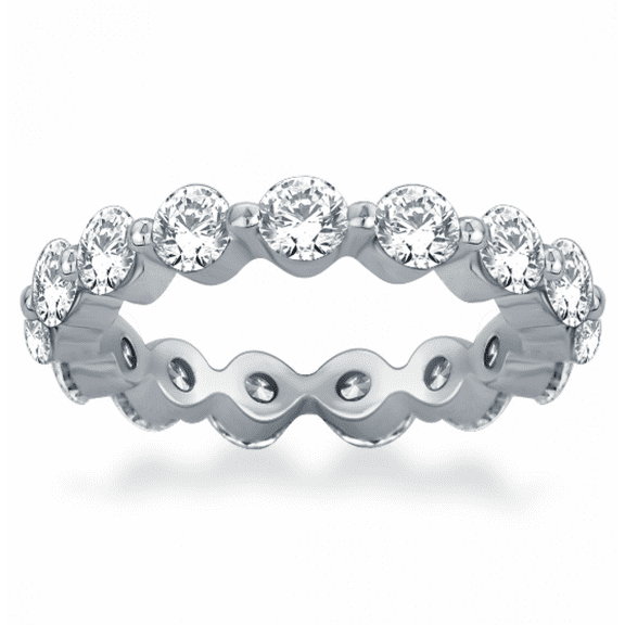 2.25 ct Round Cut Diamond Share Prong Eternity Wedding Band Ring