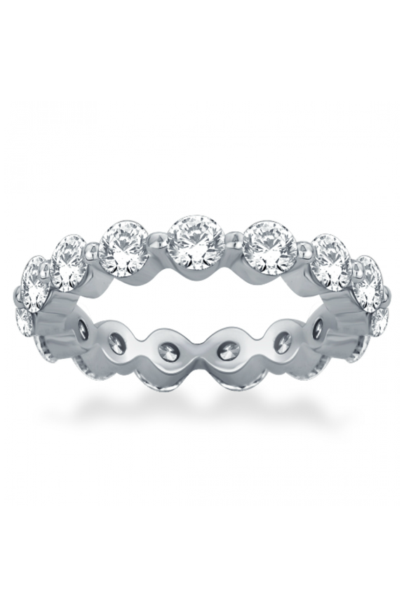 2.25 ct Round Cut Diamond Share Prong Eternity Wedding Band Ring
