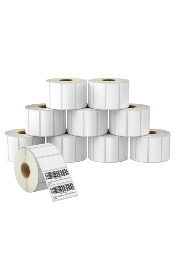 2.25" x 1" (57 mm x 25 mm) File Folder & Multipurpose Labels Compatible with Zebre/Rollo Label Printer,Premium Adhesive & Perforated [10 Rolls, 15000 Labels]