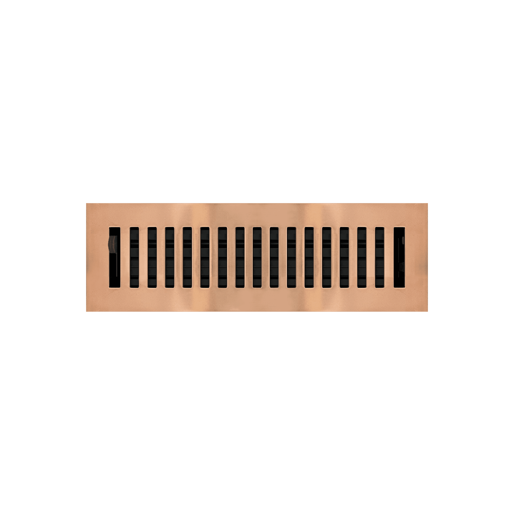 2.25" x 10" Copper Plated Contemporary Style Floor Register - Decorative Vent Cover