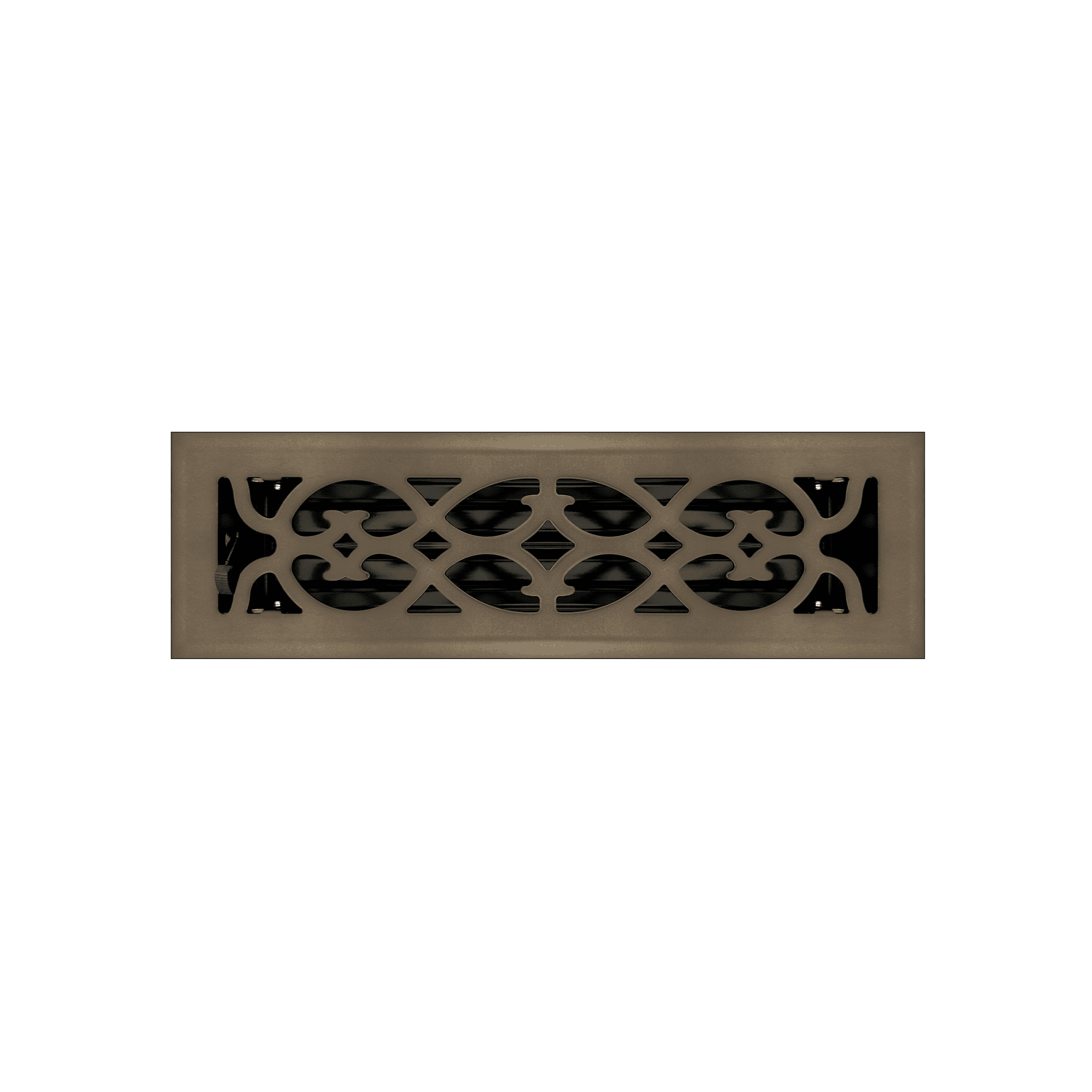 2.25" x 10" Oil Rubbed Bronze Victorian Style Floor Register - Decorative Vent Cover