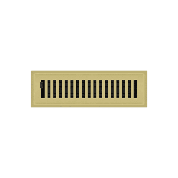 2.25" x 10" Polished Brass Contemporary Style Floor Register - Decorative Vent Cover