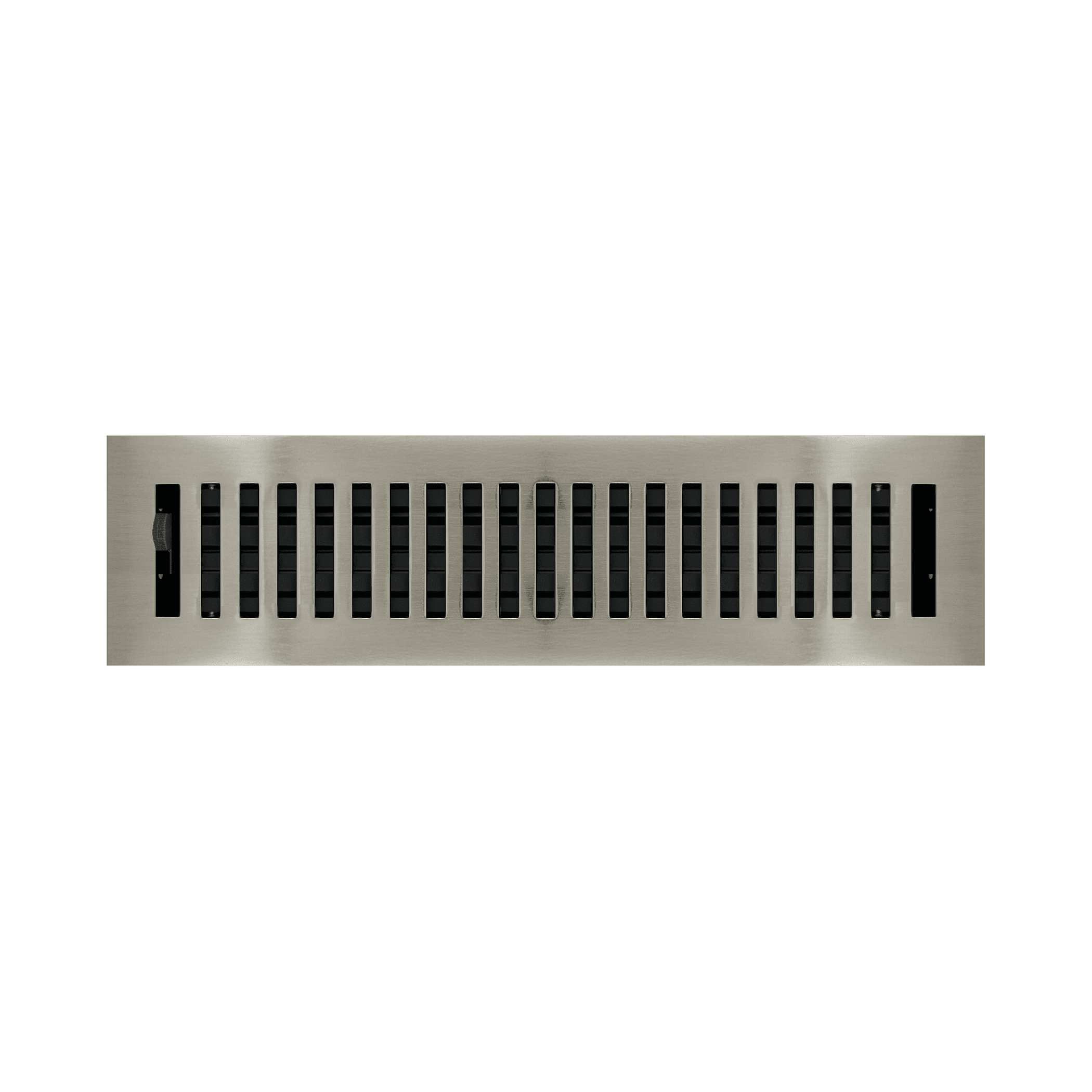 2.25" x 12" Brushed Nickel Contemporary Style Floor Register - Decorative Vent Cover
