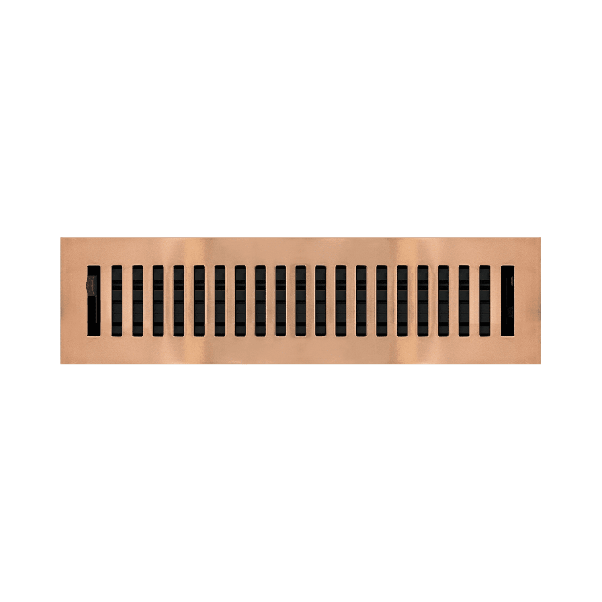 2.25" x 12" Copper Plated Contemporary Style Floor Register - Decorative Vent Cover
