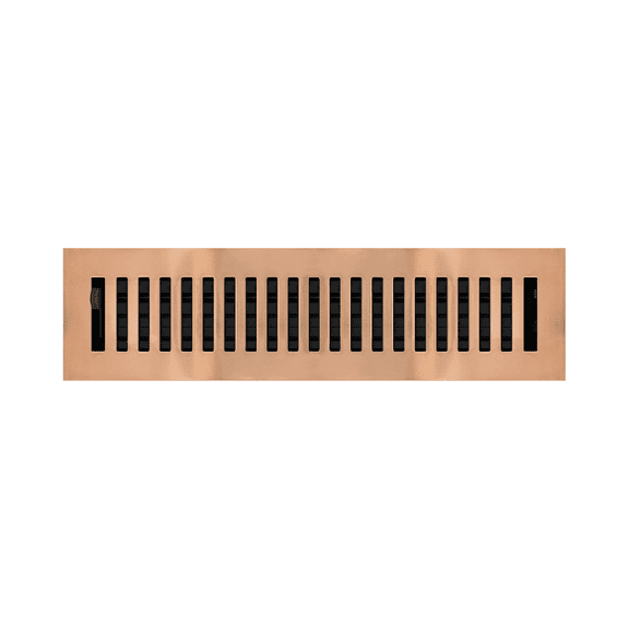 2.25" x 12" Copper Plated Contemporary Style Floor Register - Decorative Vent Cover