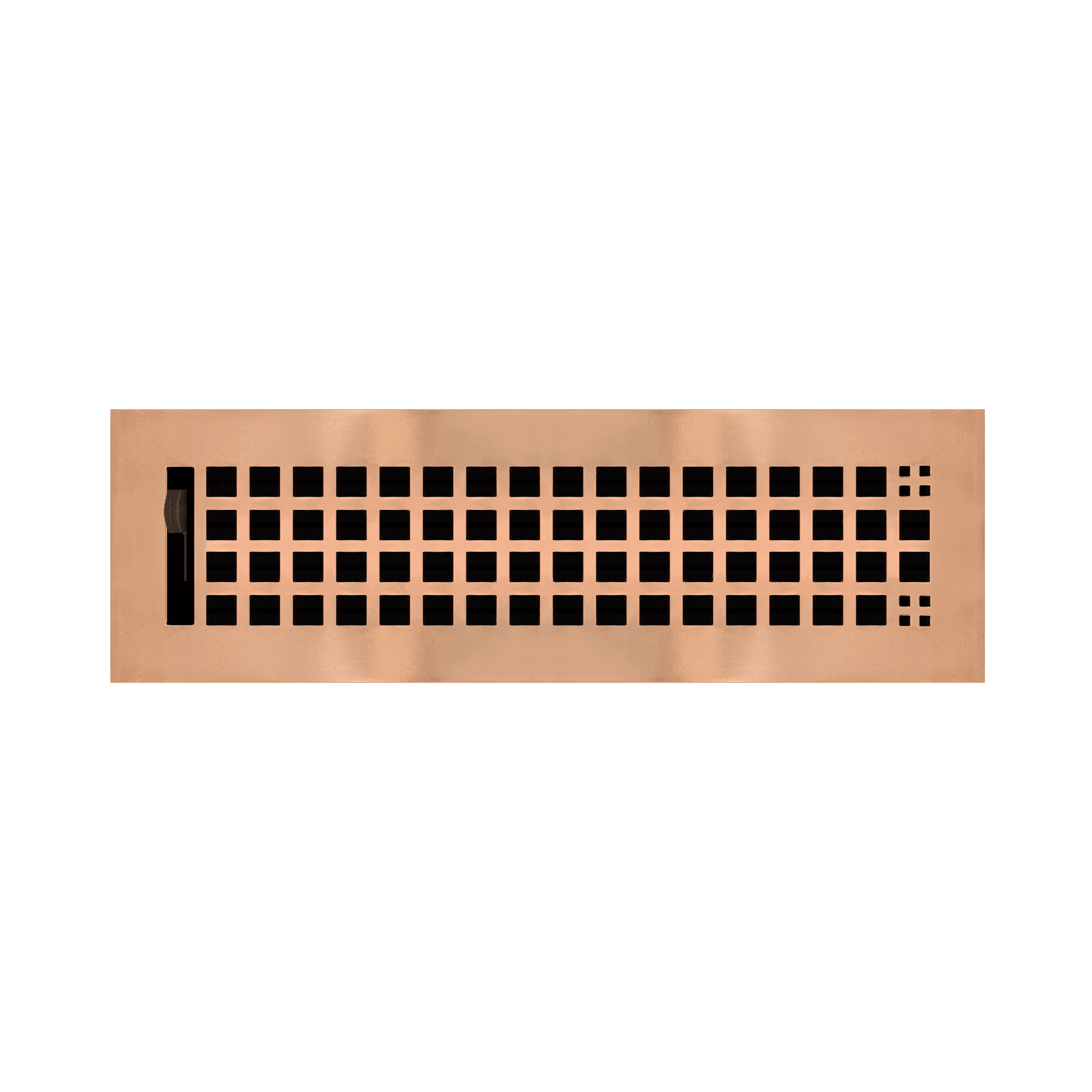 2.25" x 12" Copper Plated Rockwell Style Floor Register - Decorative Vent Cover