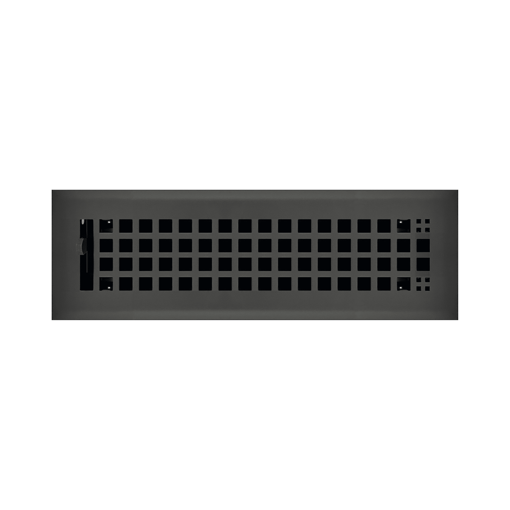 2.25" x 12" Flat Black Rockwell Style Floor Register - Decorative Vent Cover
