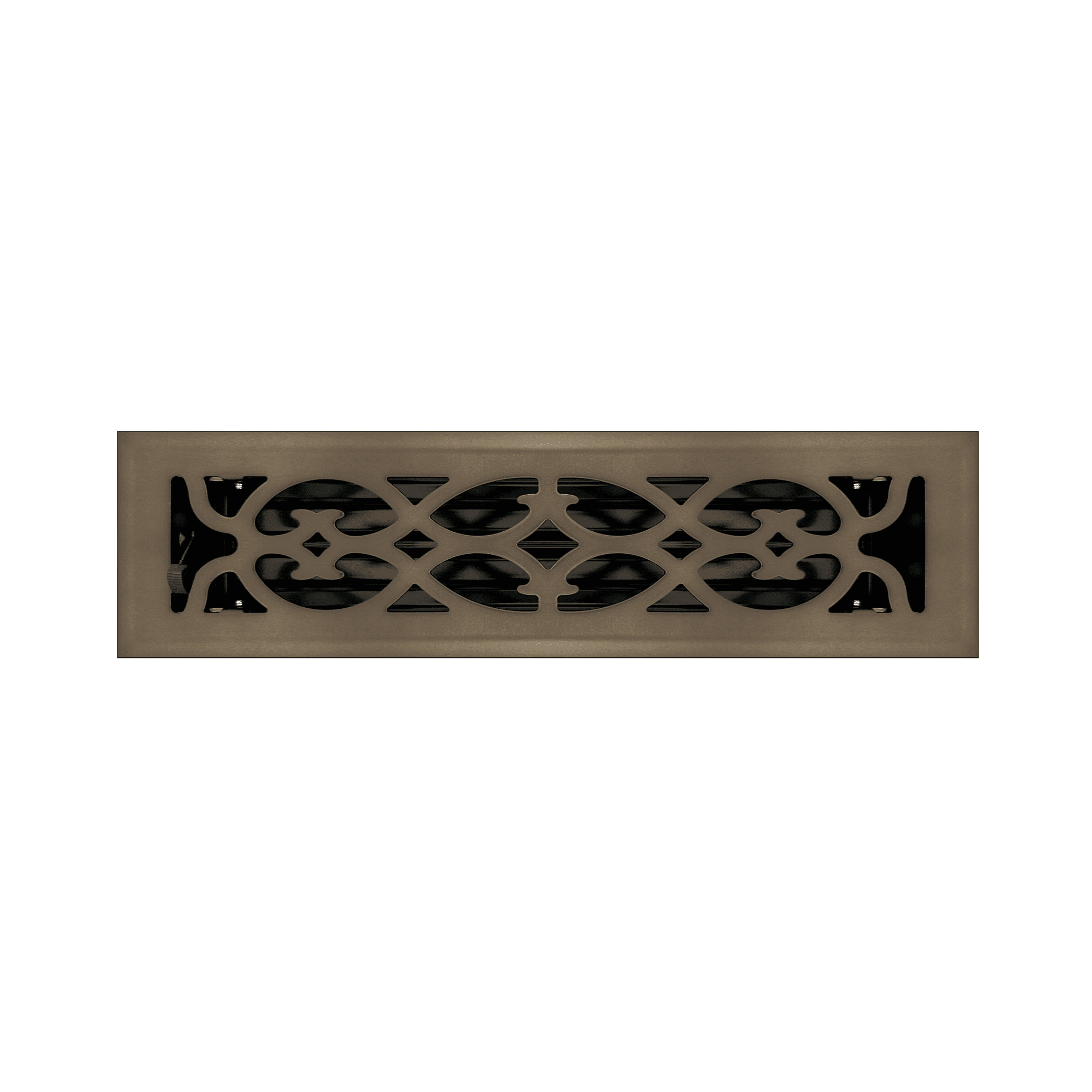 2.25" x 12" Oil Rubbed Bronze Victorian Style Floor Register - Decorative Vent Cover