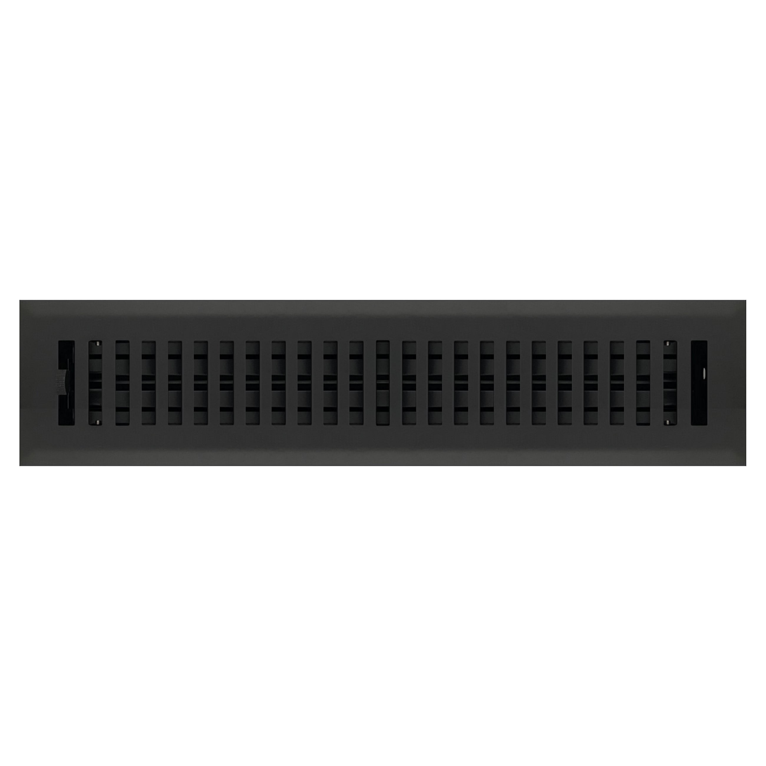 2.25" x 14" Flat Black Contemporary Style Floor Register - Decorative Vent Cover