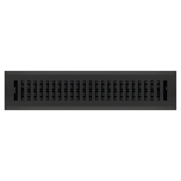 2.25" x 14" Flat Black Contemporary Style Floor Register - Decorative Vent Cover