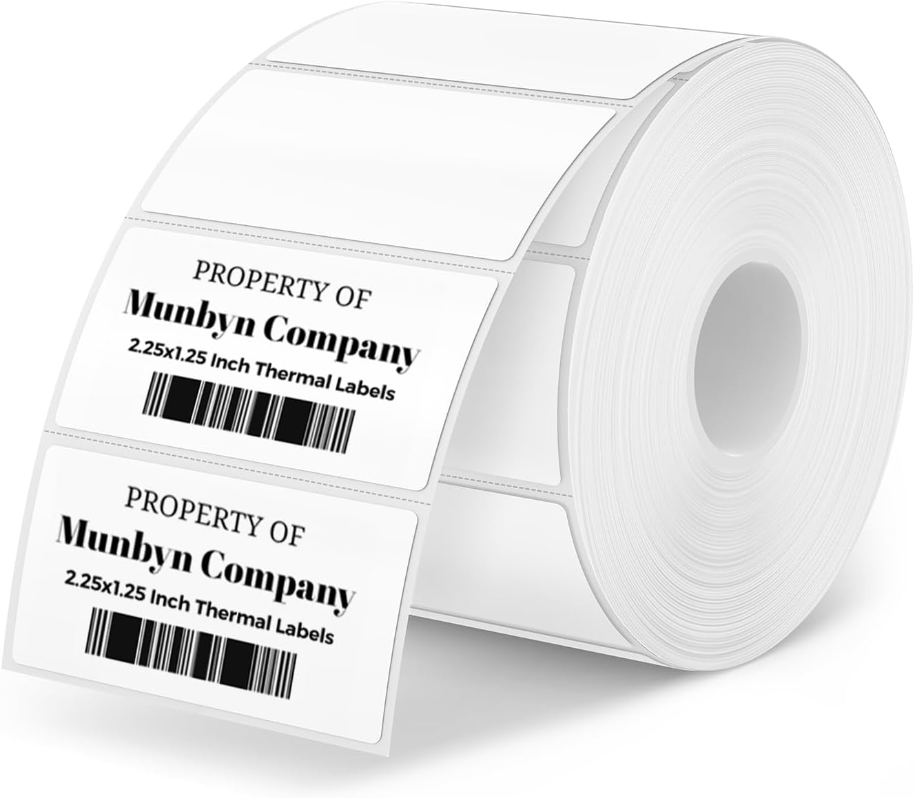 2.25"x1.25" Thermal Sticker Labels, White Self-Adhesive Barcode Label Paper for Direct Thermal Printer and Business, Multi-Purpose Rectangle Address Shipping Mailing Stickers,1000 Sheets/Roll