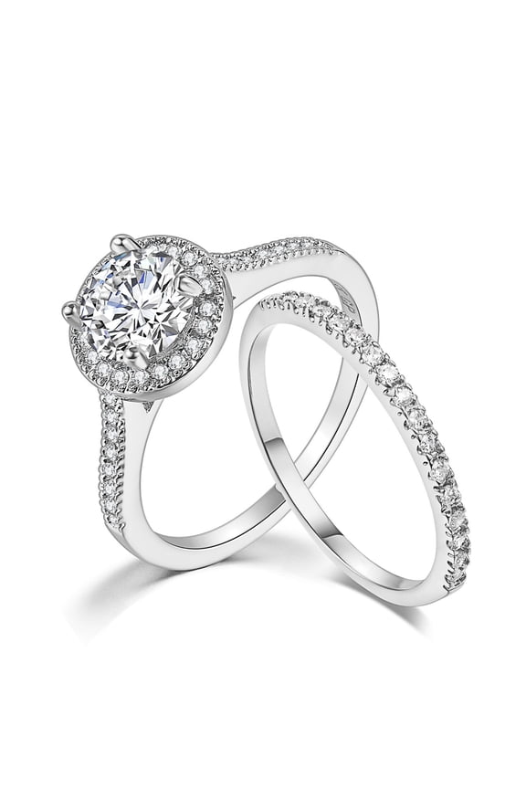 2.25Ct Classic Round Cut Diamond Engagement Ring Set, Vintage Rings, Bridal Set, Bridesmaid Proposal, Valentine's Day Jewelry Gifts For Her