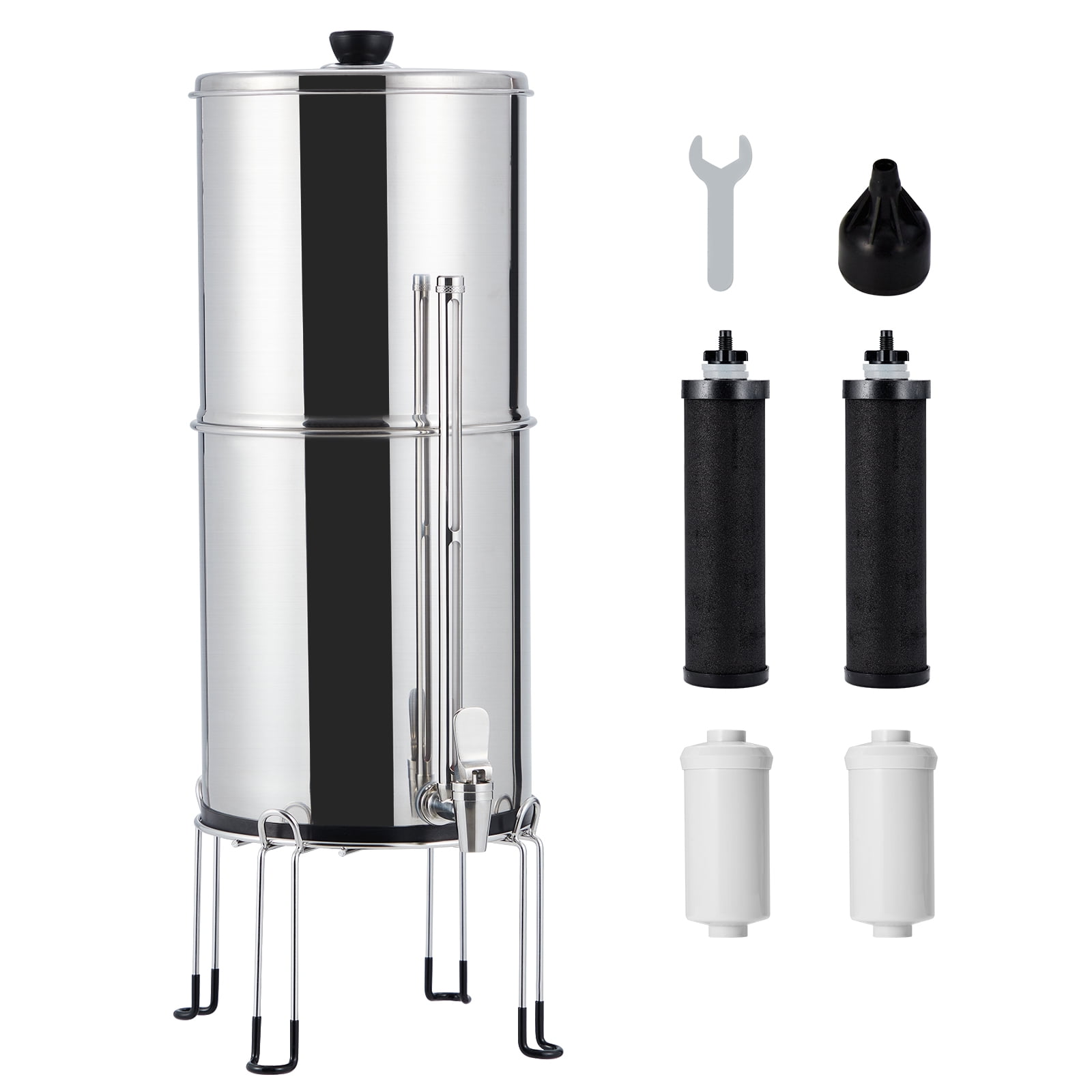 Stainless Steel Countertop Water Filter System with Carbon Filters