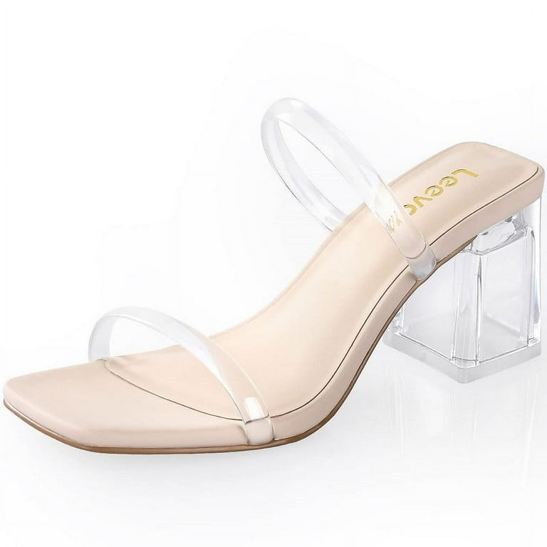 2.25IN Square Toe Heeled Sandals Women's Low Block Heels 2.25IN Square Toe Heeled Sandals Women's Low Block Heels