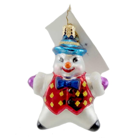 2.25In Snow Star Gem, Glass, Ornament Snowman Christmas 1010130