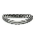 thumbnail image 1 of 2.25mm Sterling Silver Stackable Polished Black-plated Wave Ring - 2.9 Grams - Size 9, 1 of 2