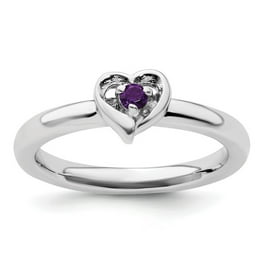 Sterling Silver Amethyst Stackable Expressions Heart Ring Sterling Silver Amethyst Stackable Expressions Heart Ring