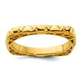 thumbnail image 1 of 2.25mm 925 Sterling Silver Stackable Polished Gold PlatedSquare Ring Size 5 Stackable Ring for Women, 1 of 2