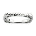 thumbnail image 1 of 2.25mm 925 Sterling Silver Stackable Polished Rhodium Plate Square Ring Size 7 Stackable Ring for Women, 1 of 2