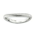 thumbnail image 1 of 2.25mm 925 Sterling Silver Stackable Polished Rhodium Plate Wave Ring Size 6 Stackable Ring for Women, 1 of 2