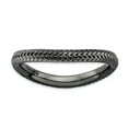 thumbnail image 1 of 2.25mm 925 Sterling Silver Textured Patterned Ruthenium plating Stackable Polished Black Plate Wave Ring Size 10 Stackab, 1 of 2