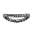 thumbnail image 1 of 2.25mm Sterling Silver Stackable Polished Black-plate Wave Ring - 2.5 Grams - Size 6, 1 of 2