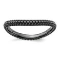 thumbnail image 1 of 2.25mm 925 Sterling Silver Textured Patterned Ruthenium plating Stackable Polished Black Plate Wave Ring Size 8 Stackabl, 1 of 2