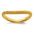 thumbnail image 1 of 2.25mm 925 Sterling Silver Textured Patterned Stackable Polished Gold PlatedWave Ring Size 6 Stackable Ring for Women, 1 of 2
