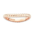 thumbnail image 1 of 2.25mm Sterling Silver Stackable Polished Pink-plate Wave Ring - 2.5 Grams - Size 6, 1 of 2