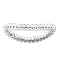 thumbnail image 1 of 2.25mm 925 Sterling Silver Textured Patterned Stackable Polished Rhodium Plate Wave Ring Size 7 Stackable Ring for Women, 1 of 2
