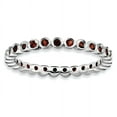 thumbnail image 1 of 2.25mm Silver Stackable Bezel Set Garnet Band, 1 of 5
