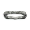 thumbnail image 1 of 2.25mm Sterling Silver Stackable Polished Black-plate Square Ring - 2.5 Grams - Size 5, 1 of 2