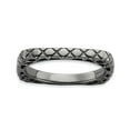 thumbnail image 1 of 2.25mm Sterling Silver Stackable Polished Black-plate Square Ring - 2.9 Grams - Size 9, 1 of 2