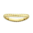 thumbnail image 1 of 2.25mm Sterling Silver Stackable Polished Gold-FlashedWave Ring - 2.5 Grams - Size 6, 1 of 2