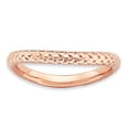 thumbnail image 1 of 2.25mm Sterling Silver Stackable Polished Pink-plate Wave Ring - 2.5 Grams - Size 7, 1 of 2