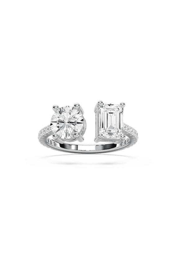 2.26ctw Open Round and Oval CVD Lab Grown Diamond Ring in 14K White Gold