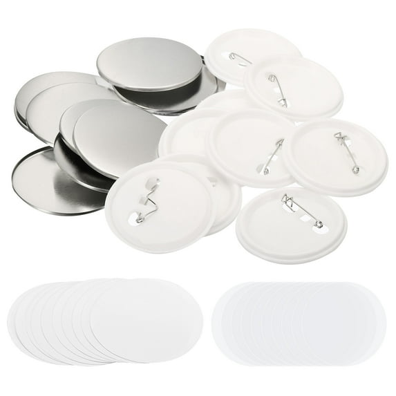 Uxcell Blank Button Making Supplies 50Pcs Round Badge Parts for Button Maker Machine 2.26 inch