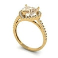 thumbnail image 1 of 2.27 ct Brilliant Heart Cut Natural Morganite 14k Yellow Gold Halo Solitaire with Accents Bridal Wedding Engagement Promise Anniversary Ring for Women size 10.5, 1 of 7