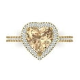 thumbnail image 1 of Halo Engagement Ring for Women - 2.285ct Yellow Moissanite in 18K Yellow Gold Promise Ring, 1 of 6