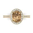 thumbnail image 1 of Solitaire with Accents Engagement Ring for Women - 2.27ct Simulated Champagne Diamond in 14K Yellow Gold Promise Ring, 1 of 7