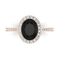thumbnail image 1 of Solitaire with Accents Engagement Ring for Women - 2.27ct Natural Onyx in 14K Rose Gold Promise Ring, 1 of 7