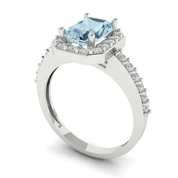 2.27 ct Heart Cut Clear Crystal 18k White Rose Gold Engraving Statement Bridal Wedding Halo Designer Ring Size 3.75