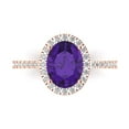 thumbnail image 1 of Clara Pucci 14K Rose Gold 2.27ct Amethyst Solitaire with Accents Ring, 1 of 7