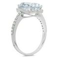 thumbnail image 1 of 2.27 ct Oval Cut Natural Swiss Blue Topaz Halo Engagement Ring for Women in 18K White Gold, 1 of 2