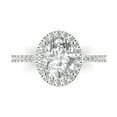 thumbnail image 1 of Clara Pucci 14K White Gold 2.27ct Clear Halo Ring for Women, 1 of 7