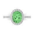 thumbnail image 1 of Clara Pucci 14K White Gold 2.27ct Green Halo Ring for Women, 1 of 7